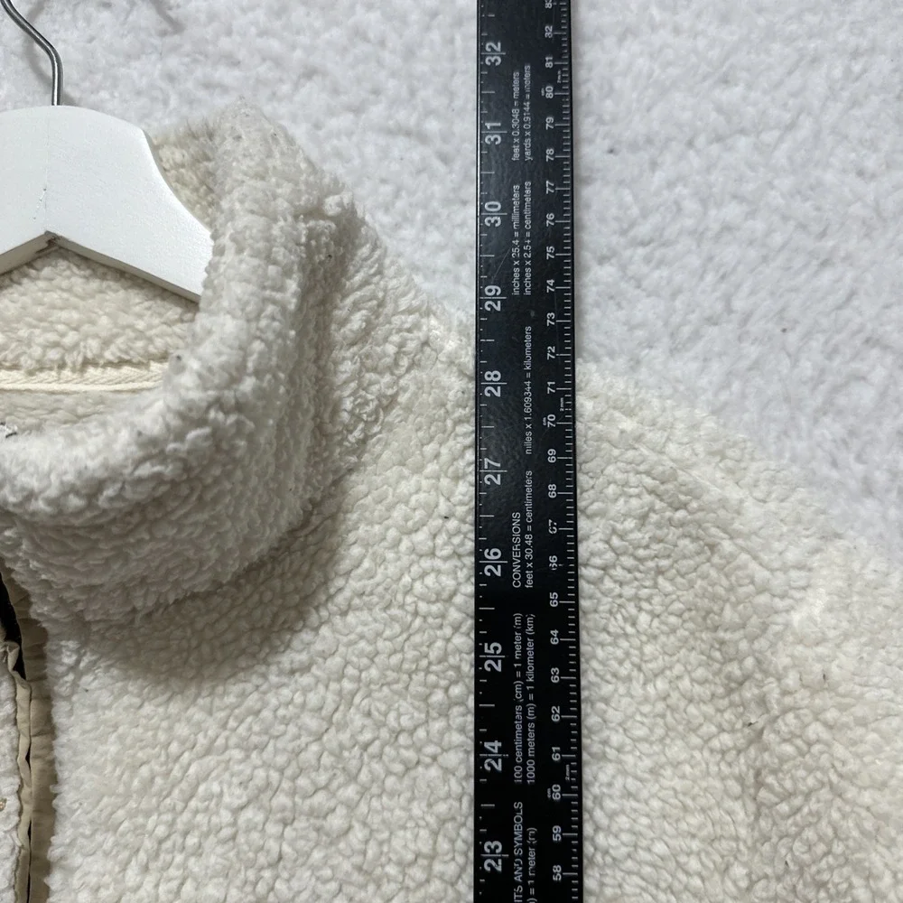 Pacsun Fleece 1/4 Zip Ivory White‎ Pullover Jacket Size Medium